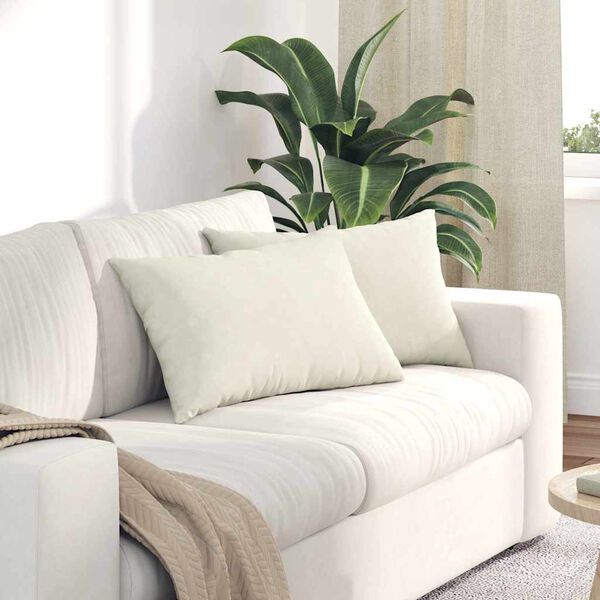 vidaXL Sofakissen 2 St&uuml;ck Creme 60 x 40 cm Cordstoff