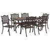 vidaXL Garten Essgruppe 7 pcs Bronze Aluminium