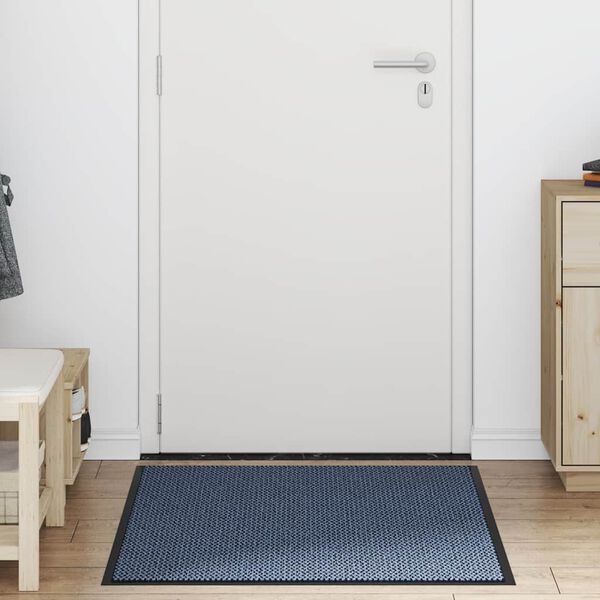 vidaXL Fu&szlig;matte Blau 90x120 cm