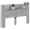 vidaXL Kopfteil-Schrank mit LED Graues Sonoma 160 x 16,5 x 103,5 cm