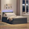 vidaXL Bett mit Stauraum und LED mit LED Dunkelgrau 120 x 190 cm Stoff