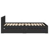 vidaXL Bettgestell mit Kopfteil ohne Matratze Schwarz 100x200 cm
