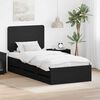 vidaXL Bettrahmen mit Schubladen Schwarz 90 x 200 cm Ingenieurs Holz