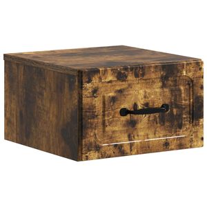 vidaXL Wandmontierter Nachttisch Ger&auml;ucherte Eiche 34,5 x 33 x 20 cm