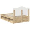 vidaXL Bettrahmen Sonoma-Eiche 135 x 190 cm Massives Kiefernholz