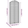 vidaXL Gabione mit Hochbogen 100x30x220/240 cm Verzinktes Eisen