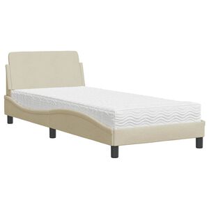 vidaXL Bett mit Matratze "Dover" Creme 80x200 cm Stoff