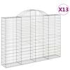 vidaXL Gabionen mit Hochbogen 13Stk. 200x30x140/160cm Verzinktes Eisen