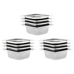 vidaXL Gastronormbeh&auml;lter 12 Stk. GN 1/6 65 mm Edelstahl