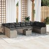 vidaXL Gartensofa-set mit Speicher 11 pcs Grau Poly-Rattan