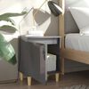 vidaXL Nachttisch mit Massivholz-Beinen Hochglanz-Grau 40x30x50 cm