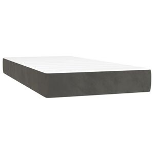 vidaXL Taschenfederkernmatratze Mittel Dunkelgrau 100x190x20 cm Samt