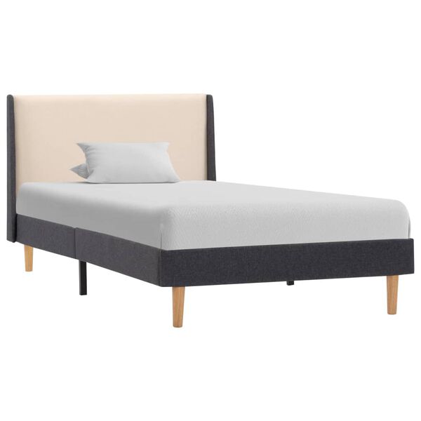 vidaXL Bettgestell Creme Stoff 100&times;200 cm