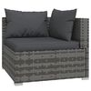 vidaXL 12-tlg. Garten-Lounge-Set mit Kissen Grau Poly Rattan