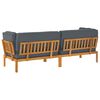 vidaXL Sofa Set mit Kissen Uni 2 pcs Anthrazit Massivholz Akazie