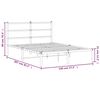 vidaXL Bettgestell mit Kopfteil Metall Wei&szlig; 140x200 cm
