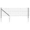 vidaXL Zaunpfosten Grau 10 x 0,6 m (40 x 40 mm Maschen) Stahl und PVC