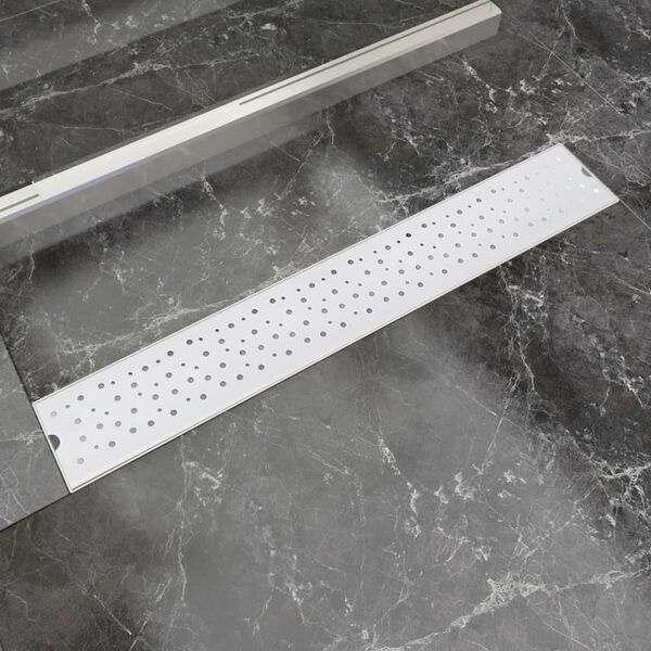 vidaXL Duschrinne 730x140 mm Edelstahl L&ouml;cher-Design