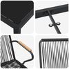 vidaXL Garten Essgruppe 9 pcs Schwarz Pulverbeschichteter Stahl