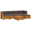 vidaXL 6 stk. Outdoor-Sofagarnitur Massivholz Akazie Braun