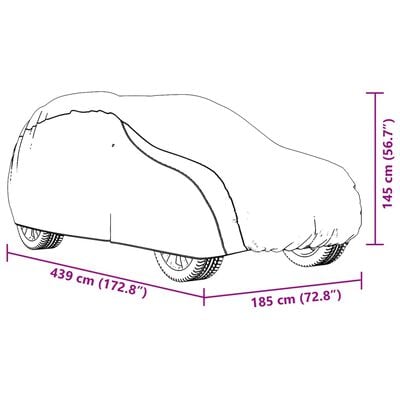 vidaXL Autoabdeckung für SUV mit Schnallenriemen Voll Silbern M