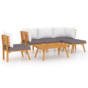 vidaXL 6-tlg. Garten-Lounge-Set mit Kissen Massivholz Akazie