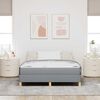 vidaXL Boxspringbett mit Matratze Hellgrau 140 x 190 cm Stoff