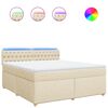 vidaXL Boxspringbett mit Matratze Creme 180x200 cm Stoff