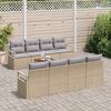 vidaXL Gartensofa-set mit Kissen 9 pcs Beige Poly-Rattan