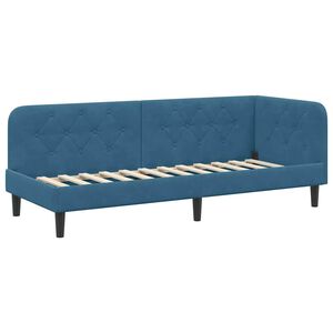 vidaXL Eckbettgestell Blau 80 x 200 cm Samt