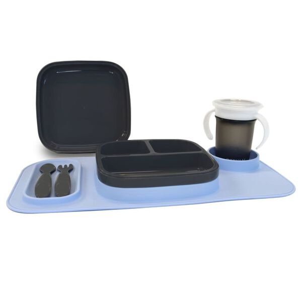 DERYAN Baby-Platzset Quuby Silikon Blau