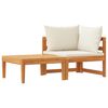 vidaXL 2-tlg. Garten-Lounge-Set mit Kissen Cremewei&szlig; Akazienholz