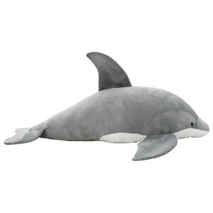 vidaXL Delfin Kuscheltier Pl&uuml;sch Grau