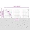 vidaXL Zaun mit Pfosten Grau 0,4 x 25 m Stahl und PVC