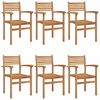 vidaXL Stuhl 6 stk. Braun Massivholz Teak