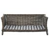 vidaXL Hundekorb mit Kissen Grau 90x54x35 cm Natur Weide