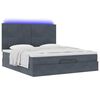 vidaXL Ottoman-Bett mit Matratzen & LEDs Dunkelgrau 160x200 cm Samt