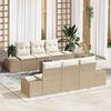 vidaXL Garten-Sofa-Set mit Kissen 8 pcs Beige und Creme Poly-Rattan