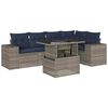 vidaXL 6-teiliges Gartensofa-Set mit Kissen, grau, Polyrattan