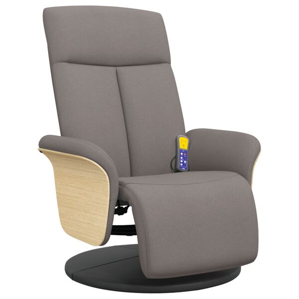 vidaXL Massagesessel mit Fu&szlig;teil Taupe Stoff