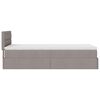 vidaXL Ottoman-Bett mit Matratze & LEDs Taupe 100x200 cm Stoff