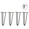 vidaXL Haarnadelbeine f&uuml;r Couchtisch 4 Stk. Naturstahl 30 cm Massivstahl