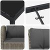 vidaXL Garten Essgruppe mit Kissen 7 pcs Grau Poly-Rattan