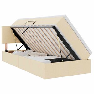 vidaXL Aufbewahrungsbett mit Matratze Creme 90 x 190 cm Holzwerkstoff