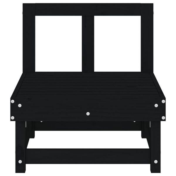 vidaXL Garten-Mittelsofas 2 Stk. Schwarz Massivholz Kiefer