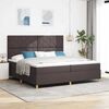 vidaXL LED Boxspringbett mit Matratze Dunkelbraun 200 x 200 cm Stoff