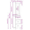 vidaXL Highboard Wei&szlig; 34,5x34x180 cm Holzwerkstoff