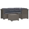 vidaXL 4-Sitzer Garten Sofa mit Kissen Rattan Look PP Hellgrau