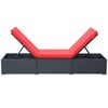 vidaXL Sonnenliege mit Auflage Poly Rattan Schwarz