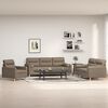 vidaXL 3-tlg. Sofagarnitur mit Kissen Taupe Stoff